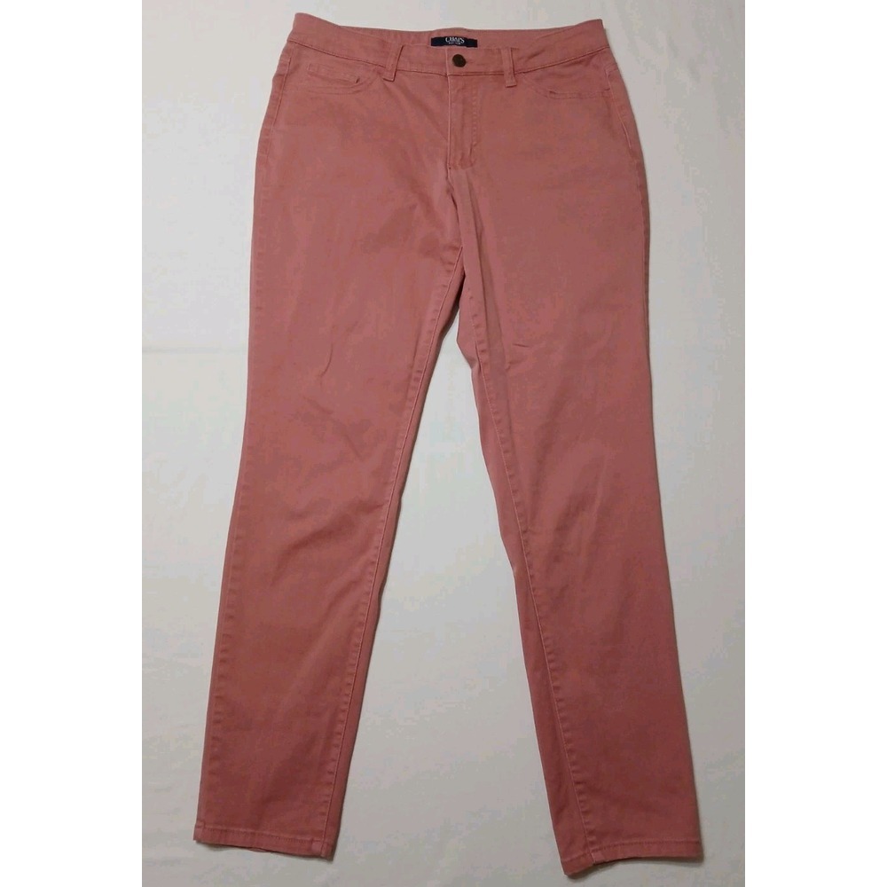 Chaps Women's Rose Pink Mid-rise Super Stretch Slim Fit Chino Pants Size 8 - Picture 1 of 9